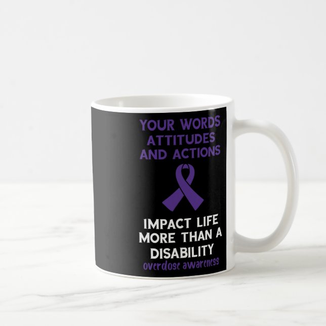 Mug Vos Mots Actes D'Attitude Violet Ribbon Overdose (Droite)