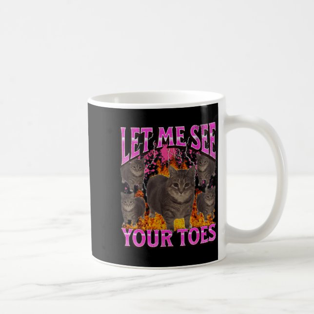 Mug Vos orteils drôle de chat mème contrefaçon graphiq (Droite)