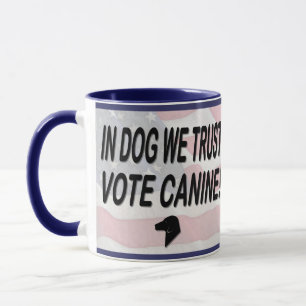 Mug Vote Dog avec drapeau américain