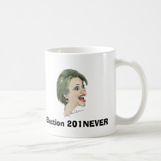 Mug Vote Hillary en 2011 Jamais (Droite)