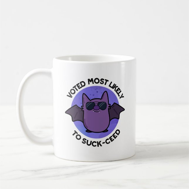 Mug Voté Le Plus Probable À Chuck-Cie Funny Bat Pun (Gauche)