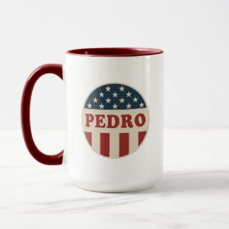 Mug Vote pour Pedro Classic Retro American Voter Butto
