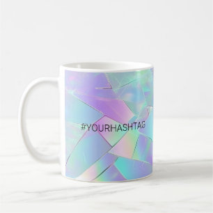 Mug #Votre Hashtag, Conception Turquoise et violette I