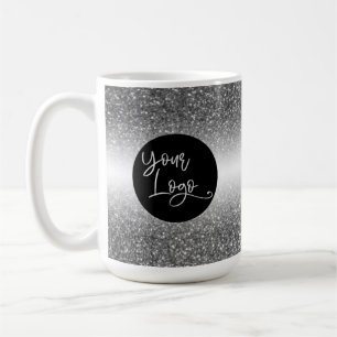 Mug Votre logo d'entreprise, ombre argent et blanc
