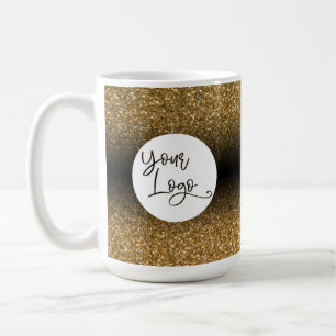 Mug Votre logo d'entreprise, ombre doré et noir