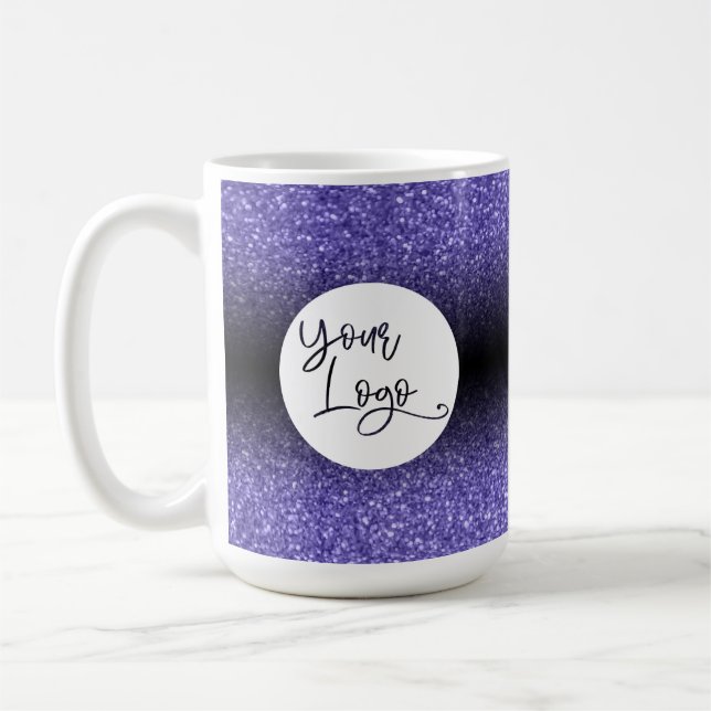 Mug Votre logo d'entreprise Parties scintillant violet (Gauche)