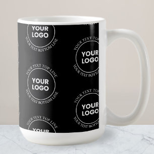 Mug Votre logo et votre texte modifiable   Motif répét