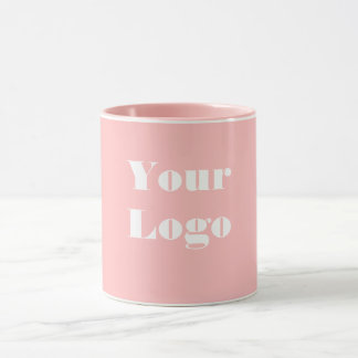 Mug Votre logo rose blanc