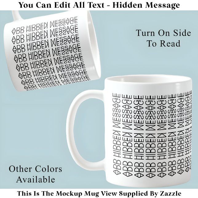 Mug Votre message caché personnalisé 149BW nouveauté (Créateur téléchargé)