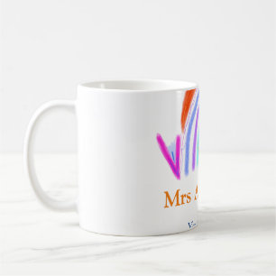 Mug Votre message e ajouter nom de texte rainbow profe