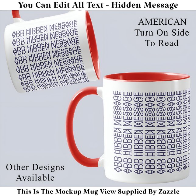 Mug Votre message masqué personnalisé American Fun Dra (Créateur téléchargé)
