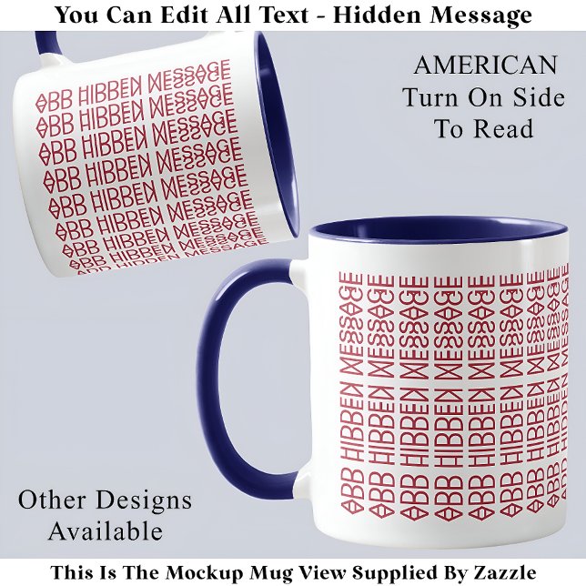 Mug Votre message masqué personnalisé Amusant American (Créateur téléchargé)