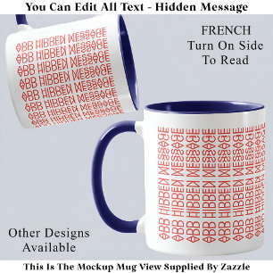 Mug Votre message masqué personnalisé Drapeau français