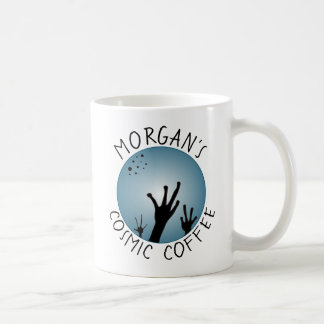 Mug Votre nom Alien Mains Sci Fi noir bleu et cosmique