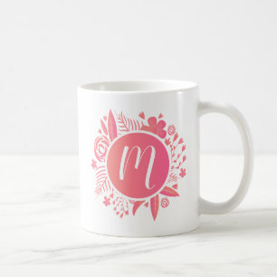 Mug Votre nom Monogramme floral