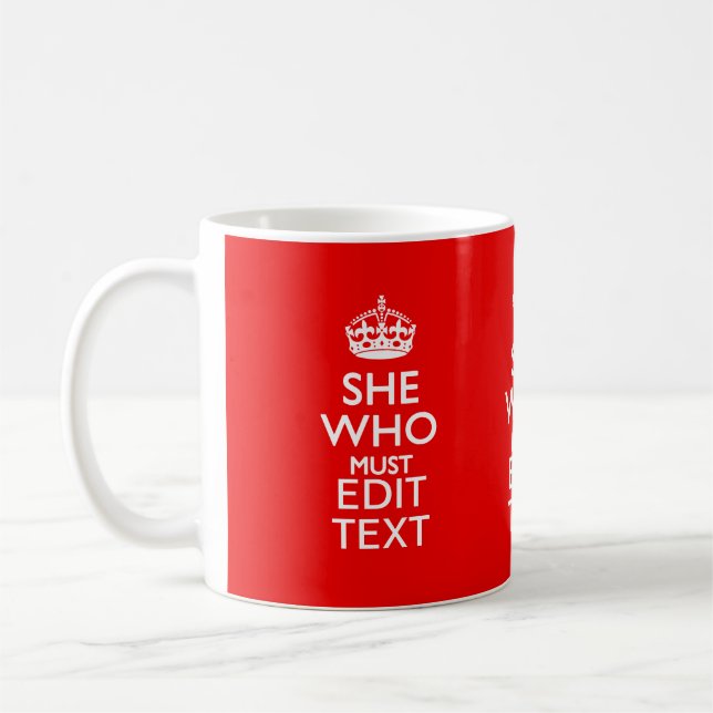 Mug Votre texte pour elle qui doit être d'un rouge (Gauche)