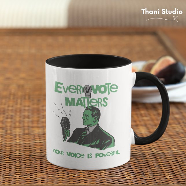 Mug Votre vote compte l'élection vert politique imprim (Créateur téléchargé)