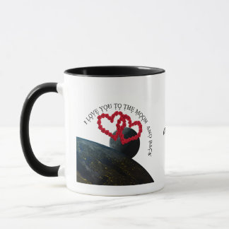 Mug Vous aimer sur la Lune et le dos - Un amour cosmiq