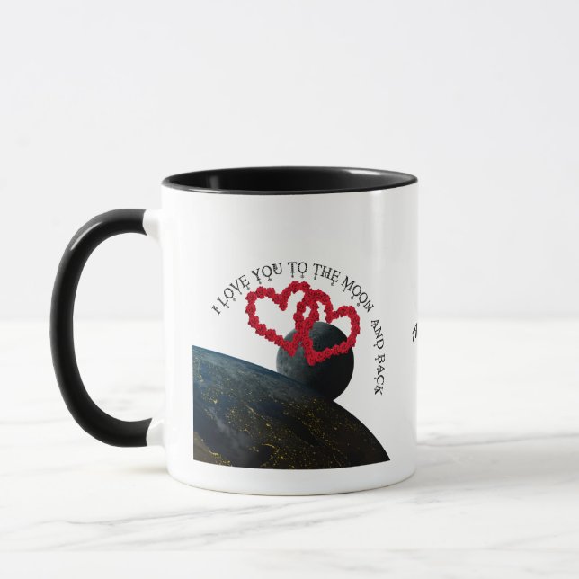 Mug Vous aimer sur la Lune et le dos - Un amour cosmiq (Gauche)