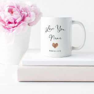 Mug Vous aimez Nana   Script manuscrit et coeur