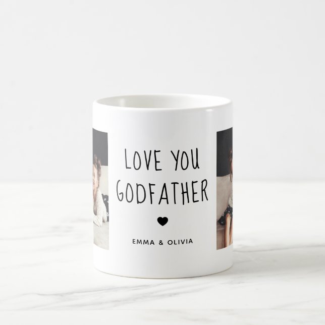 Mug Vous aimez Parrain | Texte manuscrit de deux photo (Centre)