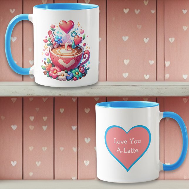 Mug Vous Aimez Un Latte | Café et Coeurs Whimsical (Créateur téléchargé)