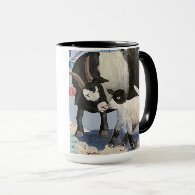 Mug Vous avez de la chèvre ? 'Nez Kiss 4 Mama' Boucs M (Devant droit)
