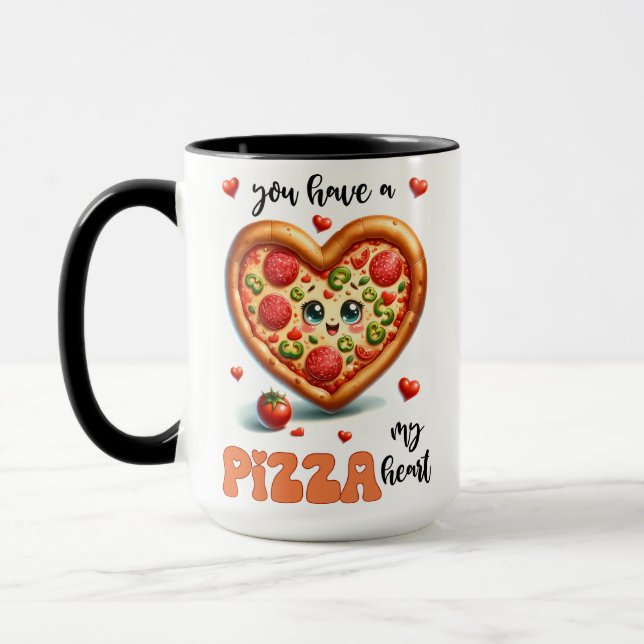 Mug Vous Avez Mon Coeur Pizza Cute Newlyweds Cadeau (Gauche)