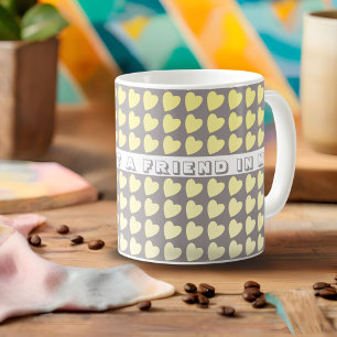 Mug Vous avez un ami Jaune Coeur Grey Valentine