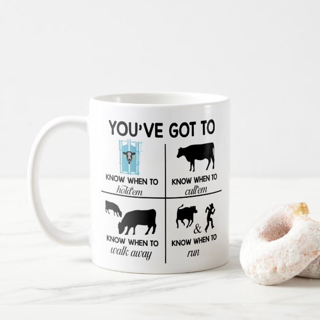 Mug Vous devez savoir quand faire drôle Ranch Vaches d (Avec donut)