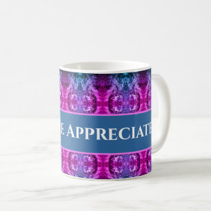 Mug Vous Êtes Apprécié Rose Blue Kaleidoscope Merci