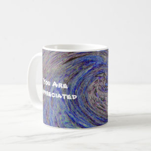 Mug Vous Êtes Apprécié Spiral Bleu Spiral Swirl Appréc