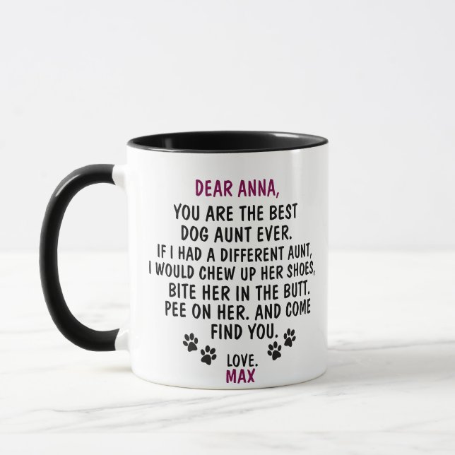 Mug vous êtes la meilleure tante pour chien de tous le (Gauche)