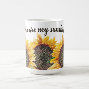 Mug Vous Êtes Mes Sunshine Jaune Tournesols Brown