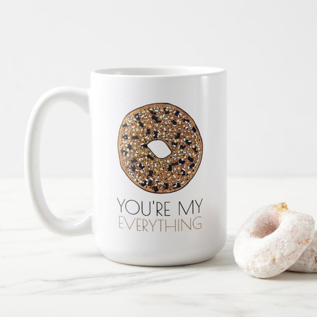 Mug Vous êtes My Everything Bagel Petit déjeuner Amour (Avec donut)