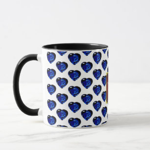 Mug Vous êtes My Valentine Blue Heart Sapphire Coffee 