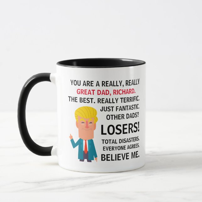 Mug Vous êtes un vrai grand papa Trump mème Nom person (Gauche)