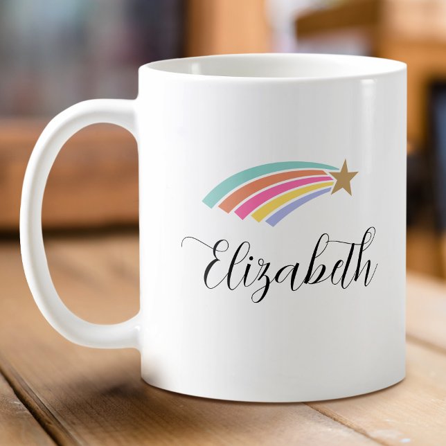 Mug Vous êtes une étoile ! Nom personnalisé Rainbow (Créateur téléchargé)