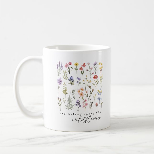 Mug Vous Faites Partie Du Monogramme Personnalisé Fleu (Gauche)
