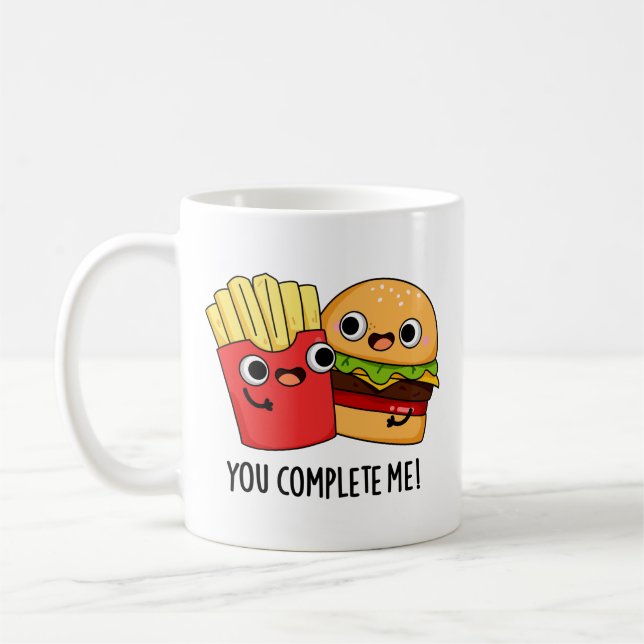 Mug Vous Me Complétez Funny Burger Fries Pun (Gauche)