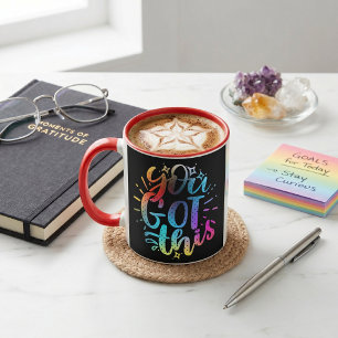Mug Vous y arriverez étoiles et couleurs inspirantes