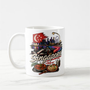 Mug Voyage à Singapour : monument artistique vintage