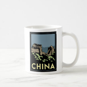 Mug voyage d'art déco de l'Asie de Grande Muraille de