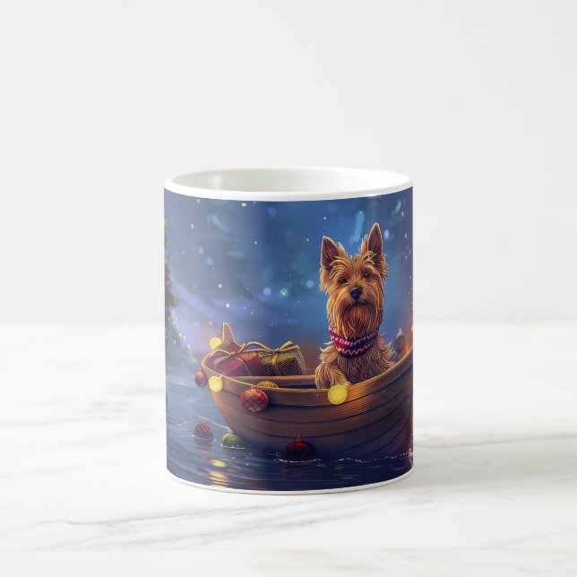 Mug Voyage de Noël de Terrier australien (Centre)