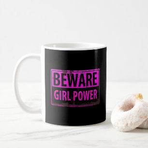 Mug VOYAGE Fille Power - Panneau en métal noir rose Da