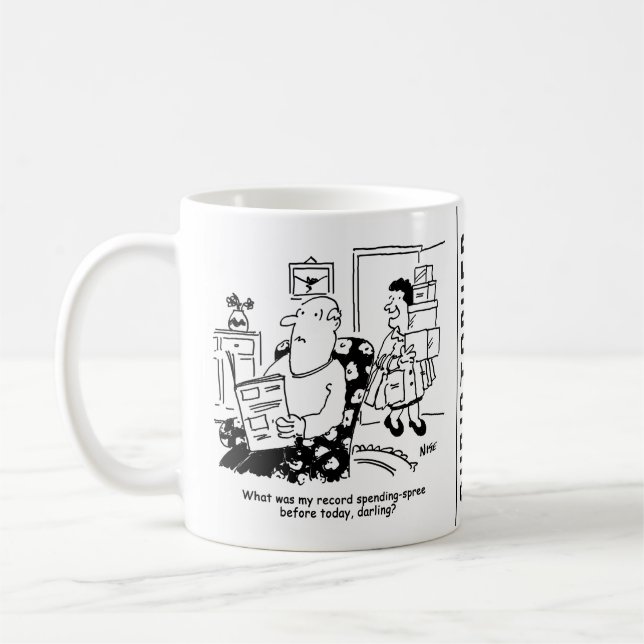 Mug Voyage shopping. Enregistrez les dépenses. Dépasse (Gauche)