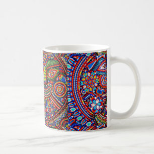 Mug Voyage tribal maya mexicain de Boho d'art d'Oaxaca