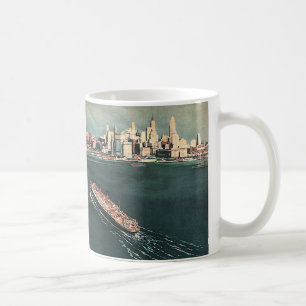 Mug Voyage Vintage en bateau de croisière à New York C