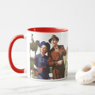 Mug Voyage Vintage, Touristes en Vacances faisant du T