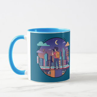 Mug Voyageur de nuit dans la ville